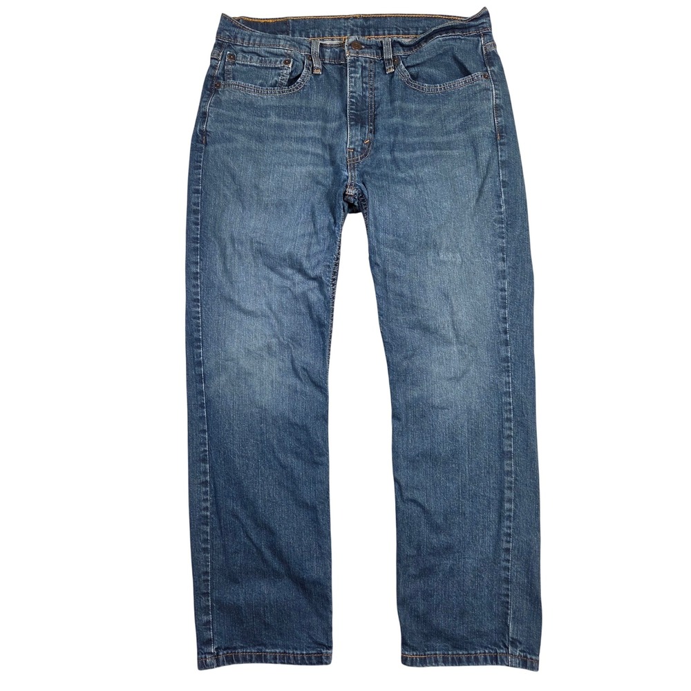 Levis 514 Straight Fit Mens Jeans 34x30 Medium Wash Blue Western Cowboy Retro